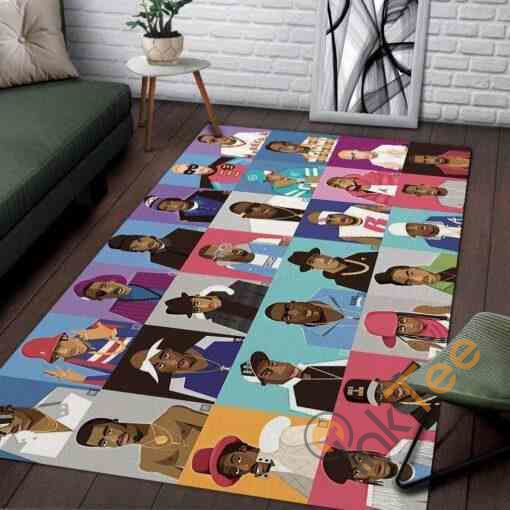 Hip Hop Legends Cartoon Area Rug