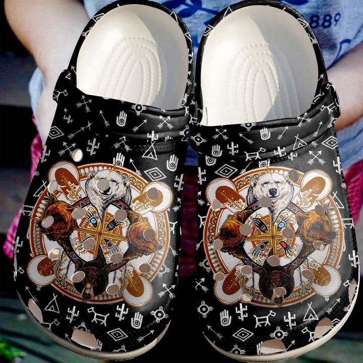 Hippie Bear Crocs Clog Shoes