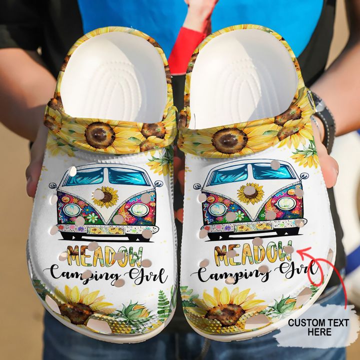 Hippie Camping Girl Crocs Clog Shoes