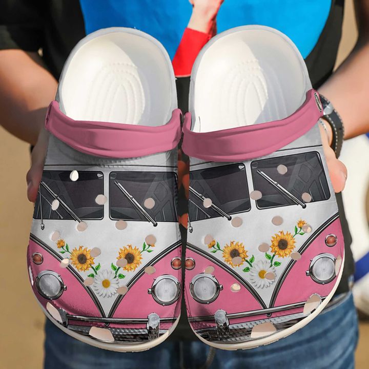 Hippie Colorful Van Crocs Clog Shoes