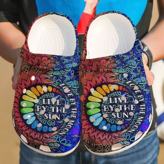 Hippie Live By The Sun Crocband Crocs Clog Shoes