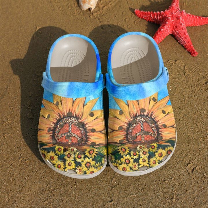 Hippie Sunflower Garden Crocs Clog Shoes