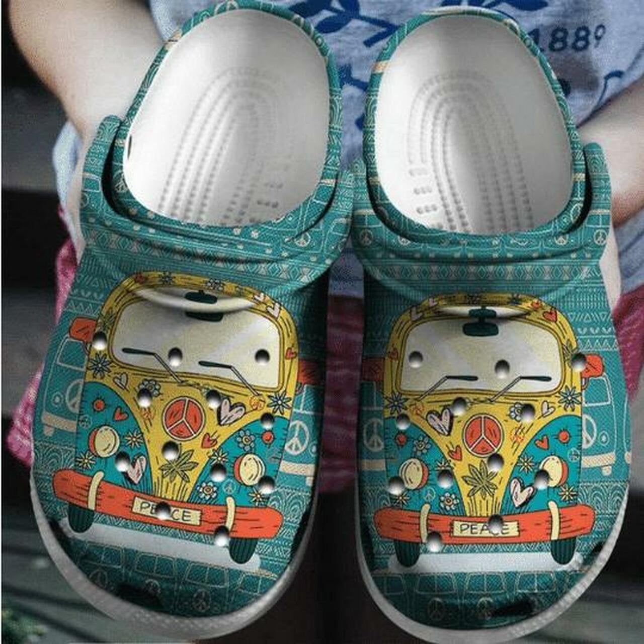 Hippie Van Personalized Crocs Clog Shoes