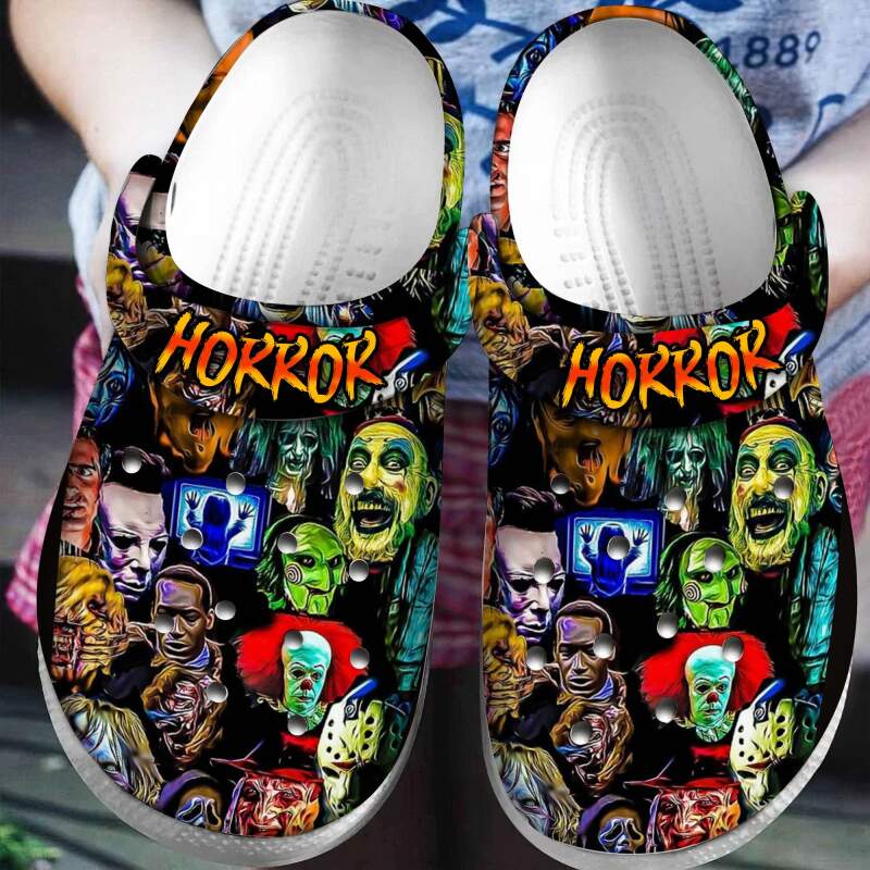 Horror Electronic Scary Faces Personalised Crocs Clog Shoes