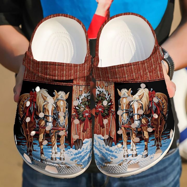 Horse Christmas Ride Crocs Clog Shoes