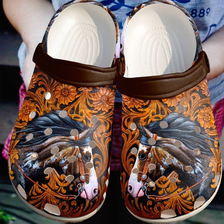 Horse Leather Wild Crocs Clog Shoes