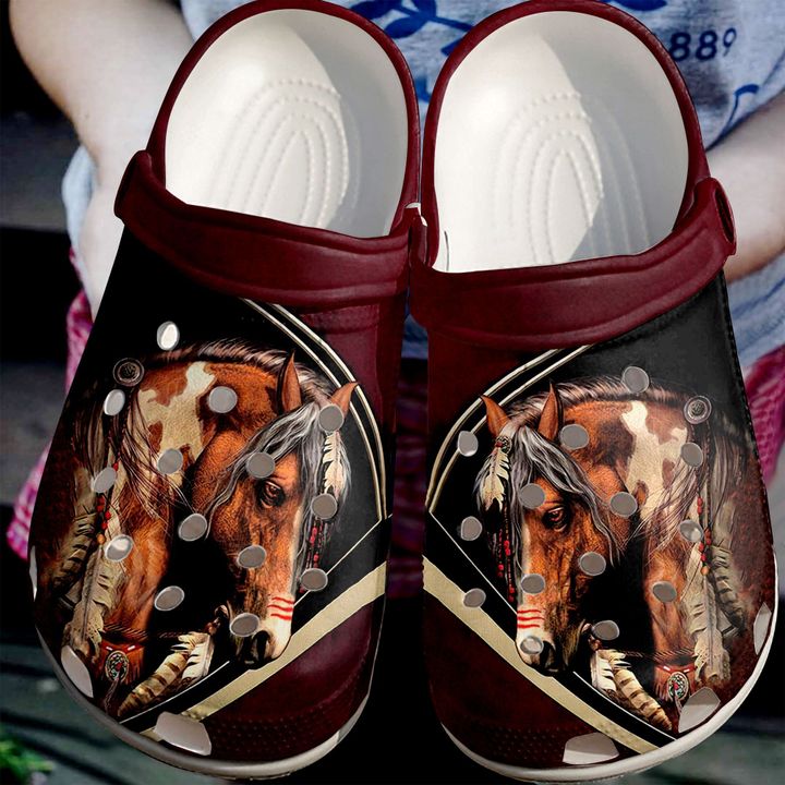 Horse Native Crocs Clog Shoes