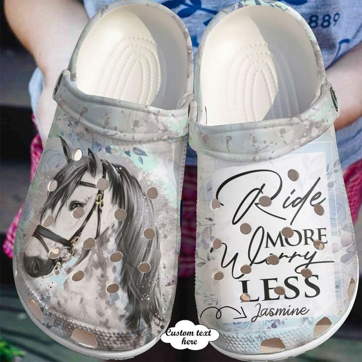 Horse Personalized Ride More Worry Less Crocs Clog Shoes