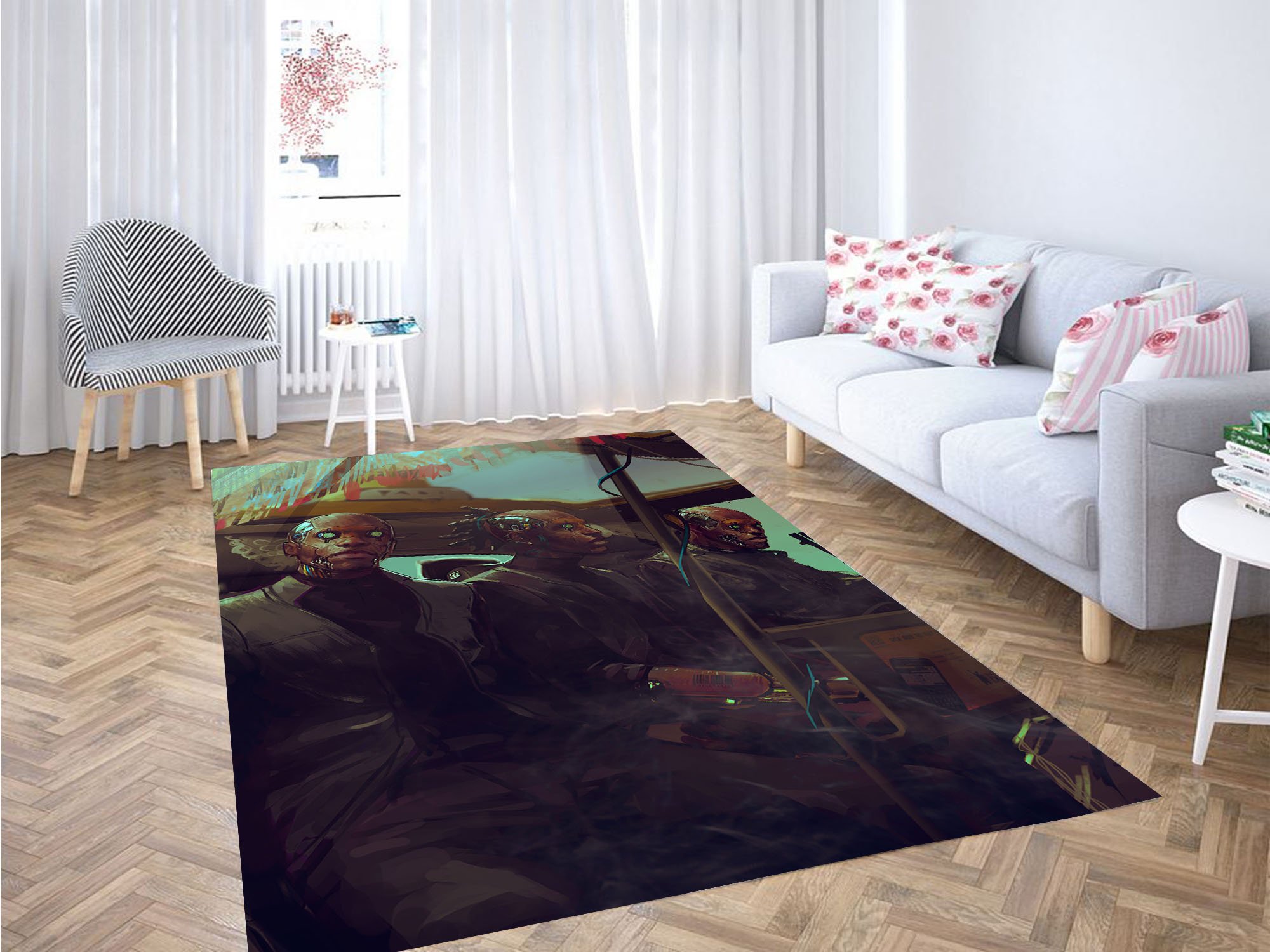 Human 2077 Cyberpunk Carpet Rug