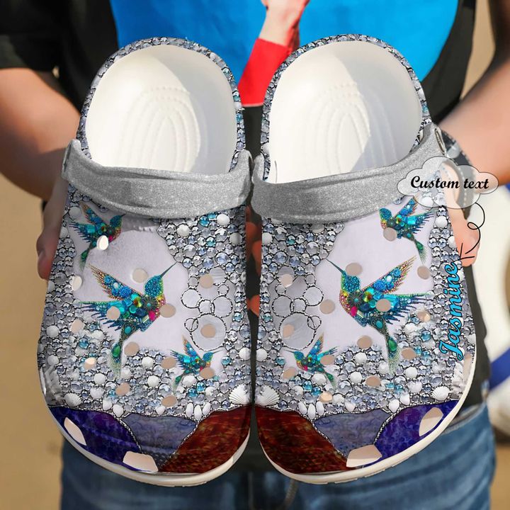 Hummingbird Personalized Gem Crocs Clog Shoes