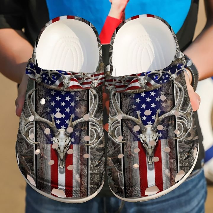 Hunting Wood Deer Skull Crocs Clog Shoes
