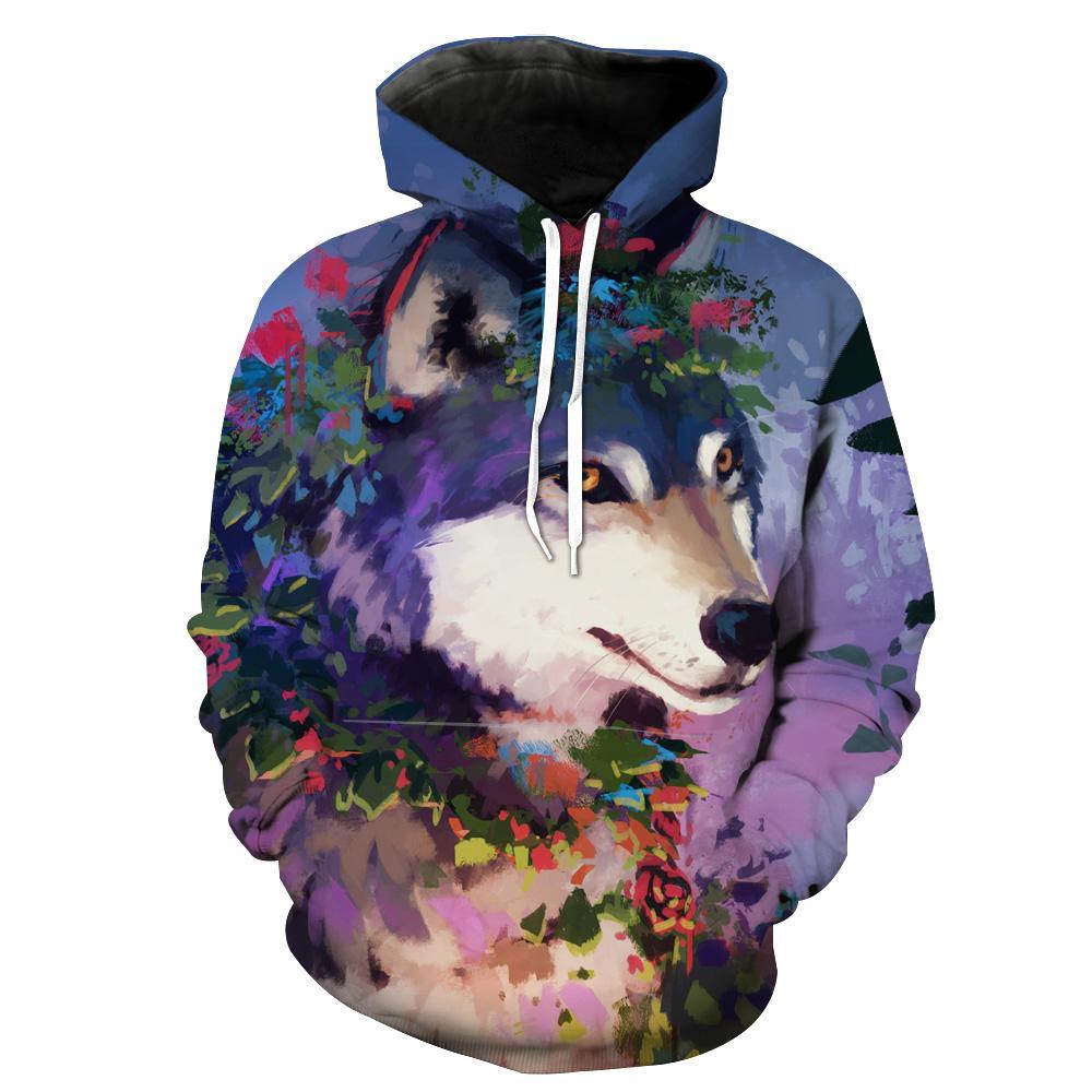 Husky Colorful Dog Hoodie 3D