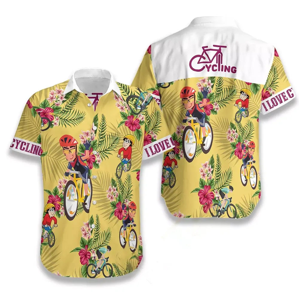 I Love Cycling Hawaiian shirts