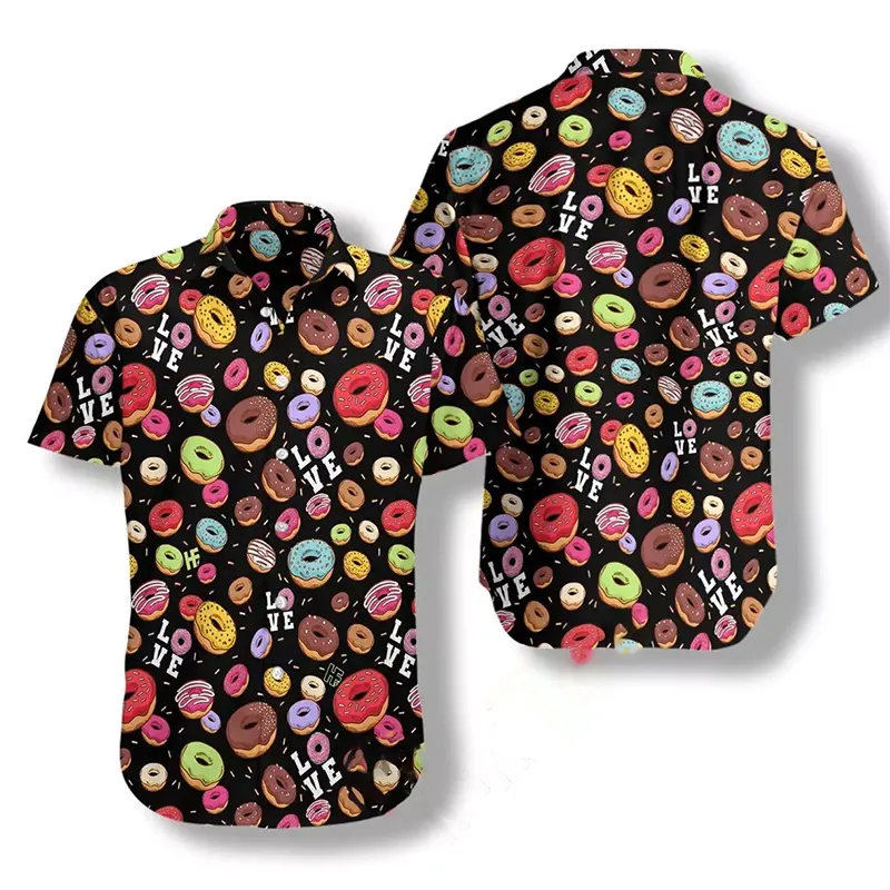 I Love Donut Black Hawaiian shirts