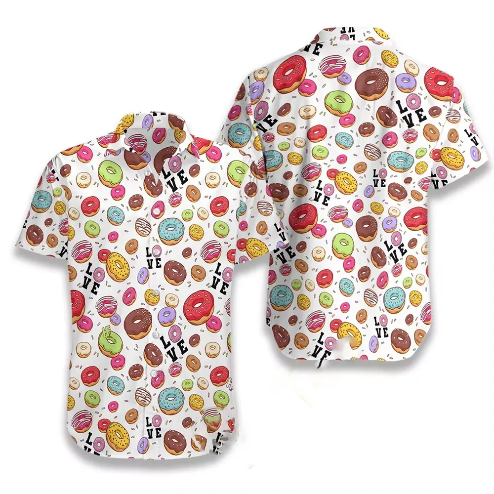 I Love Donut White Hawaiian shirts