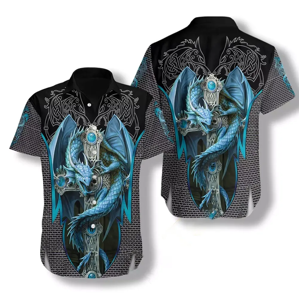 Ice Gothic Dragon Hawaiian shirts