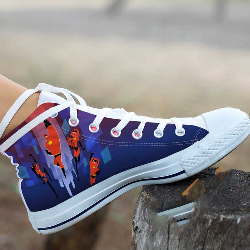 Incredibles Superhero Custom Disney Movie High Top Shoes