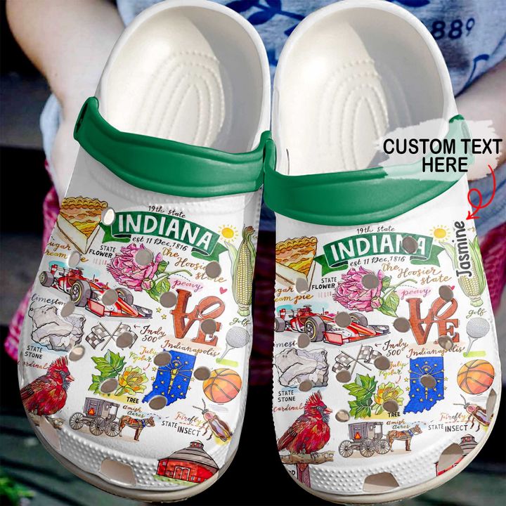 Indiana Personalized Proud Crocs Clog Shoes