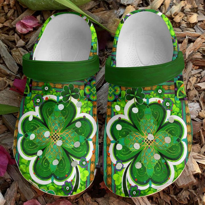 Irish Lucky 4-leaf Clover Crocs Clog Shoes