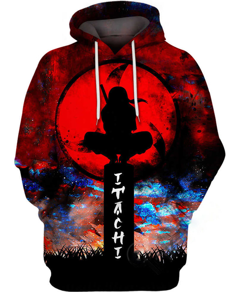 Itachi Blood Moon Hoodie 3D