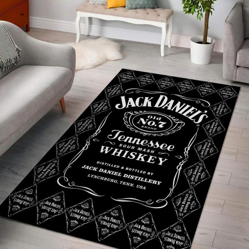 Jack Daniels Whiskey Label Saturday Night Decorative Floor Rug