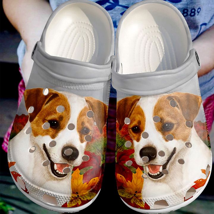 Jack Russell Terrier Smiling Crocs Clog Shoes