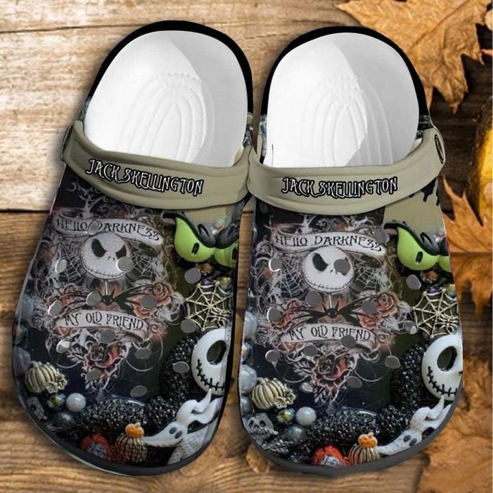 Jack Skellington Hello Darkness Halloween Gift Crocs Clog Shoes