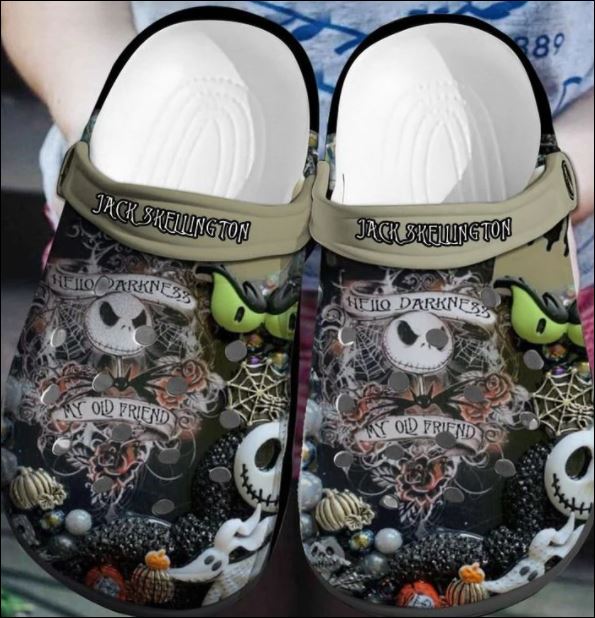 Jack Skellington Hello Darkness My Old Friend Crocs Clog Shoes
