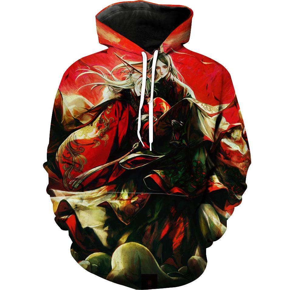 Japanese Style Fantasy Japanese Character Hoodie 3D
