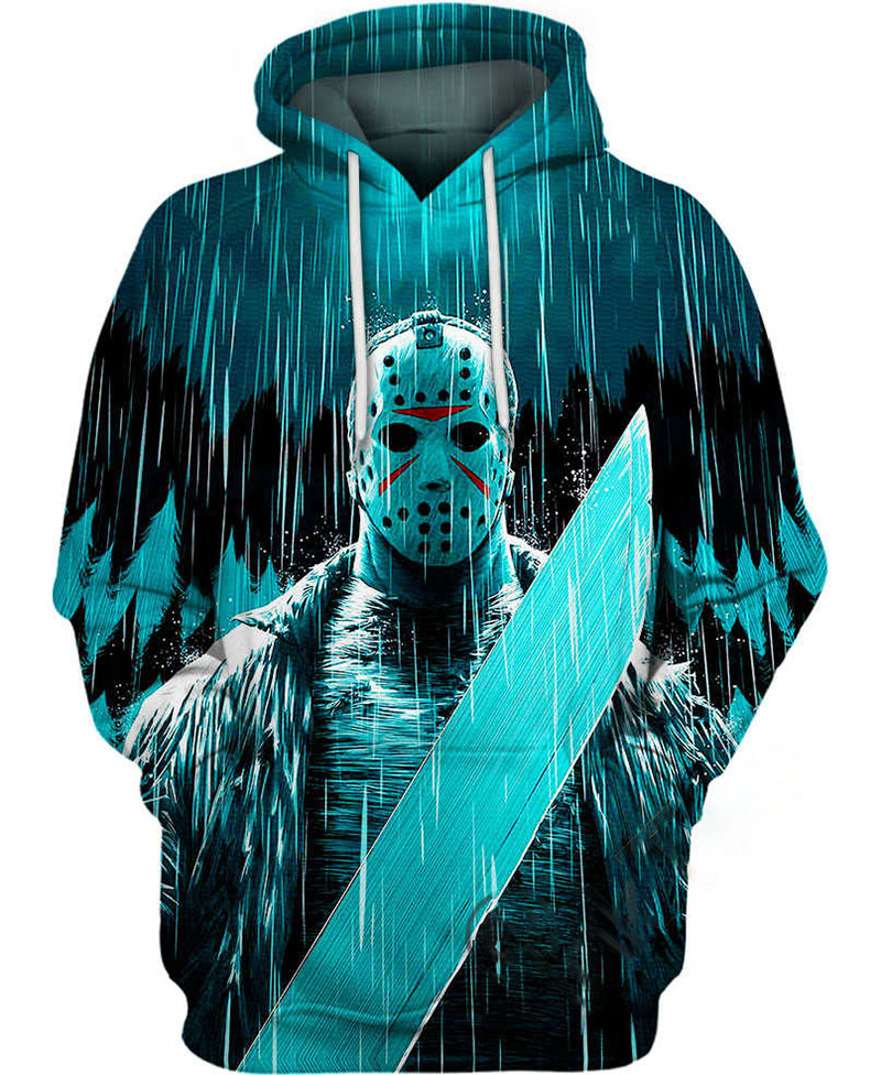 Jason Voorhee Under The Rain Hoodie 3D