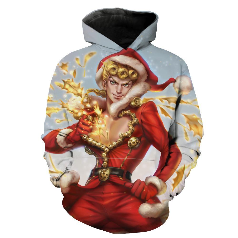 Jojo’s Bizarre Adventure Merry Christmas Giorno Christmas Hoodie 3D