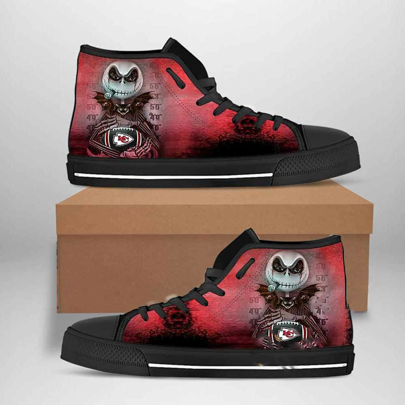 Kansas City Chiefs Nfl Football Jack Skellington High Top Shoes