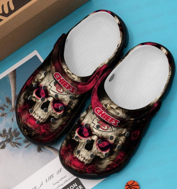 Kansas City Chiefs Skull Crocband Nfl Crocs Clog Shoes