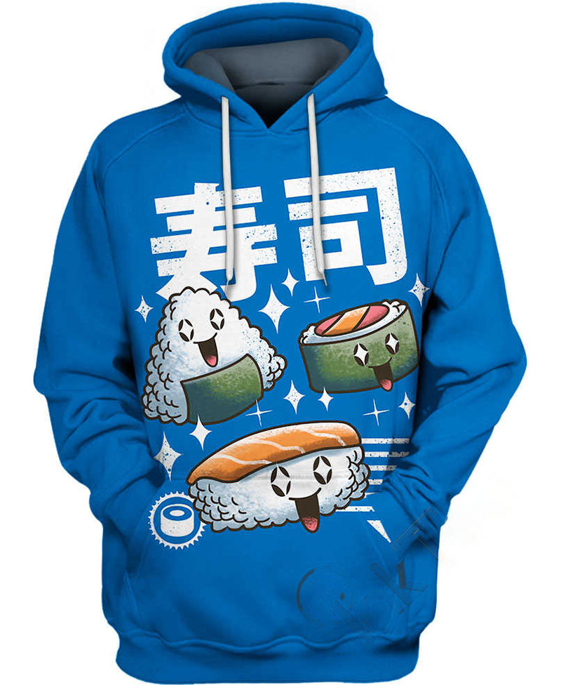 Kawaii Sushi Hoodie 3D