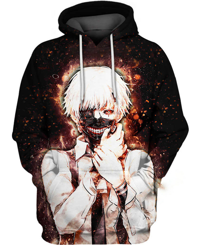 Ken Kaneki White Hair Hoodie 3D
