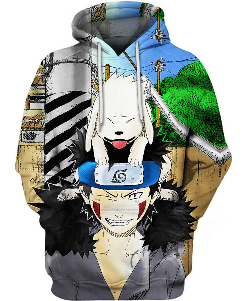 Kiba And Akamaru Hoodie 3D