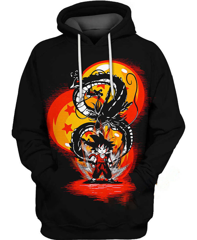 Kid Goku And Shenron Hoodie 3D