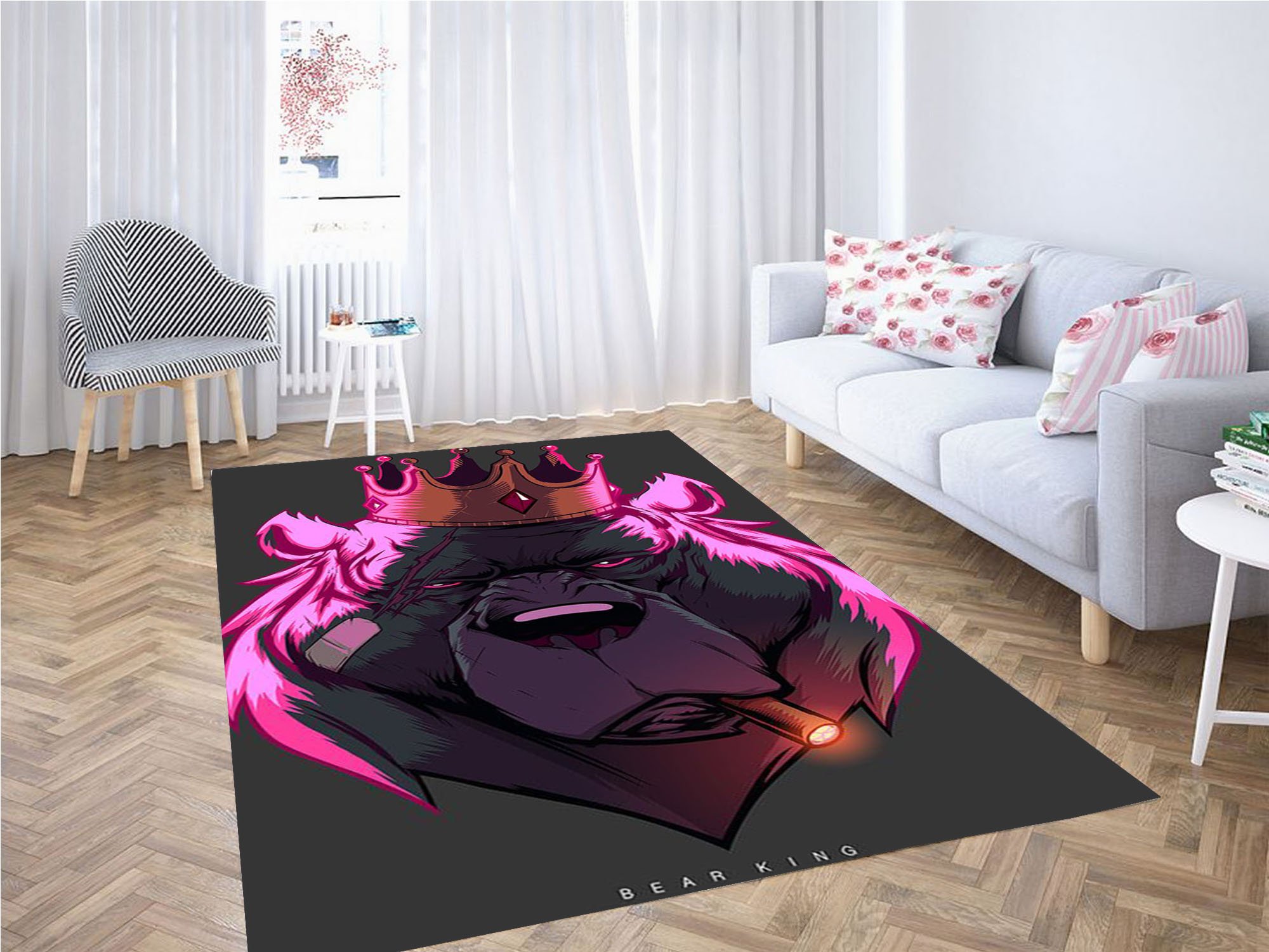 King Bear Wallpaper Carpet Rug