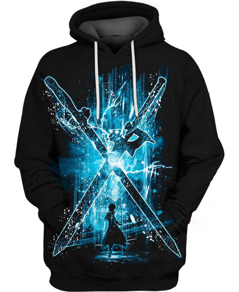 Kirito Two Swords Storm Hoodie 3D