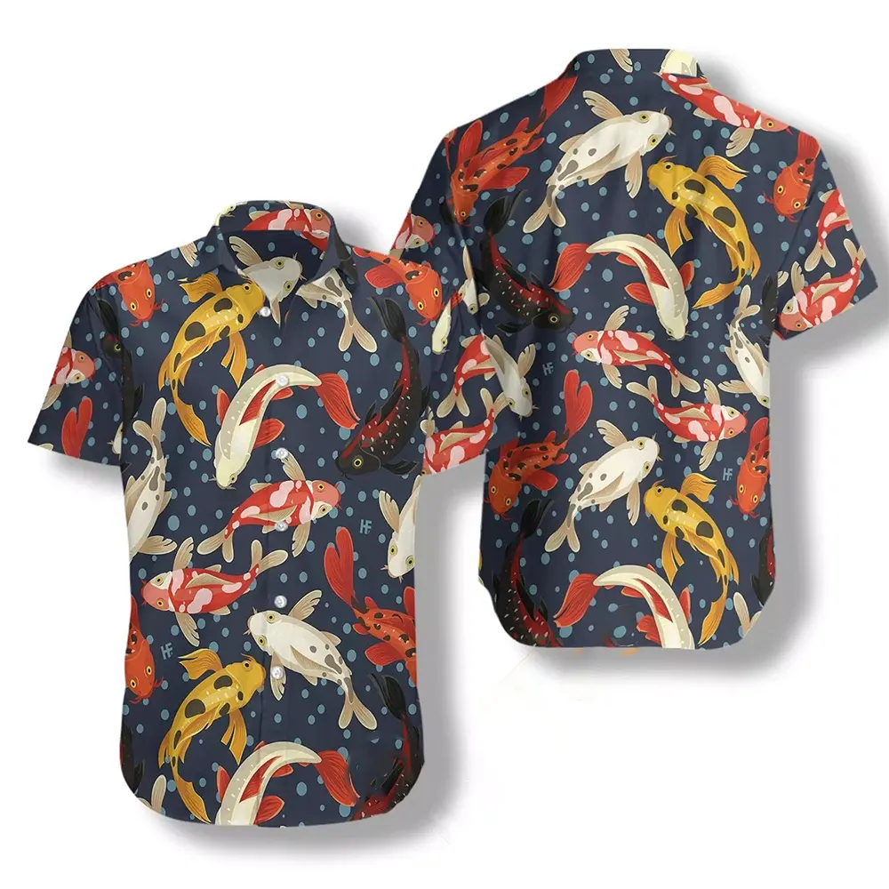 Koi Fish Pattern Hawaiian shirts