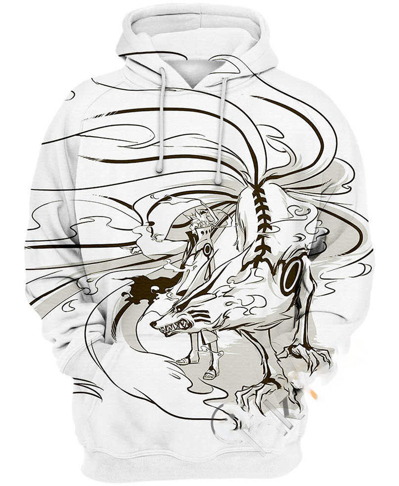 Kurama With Naruto Hoodie 3D