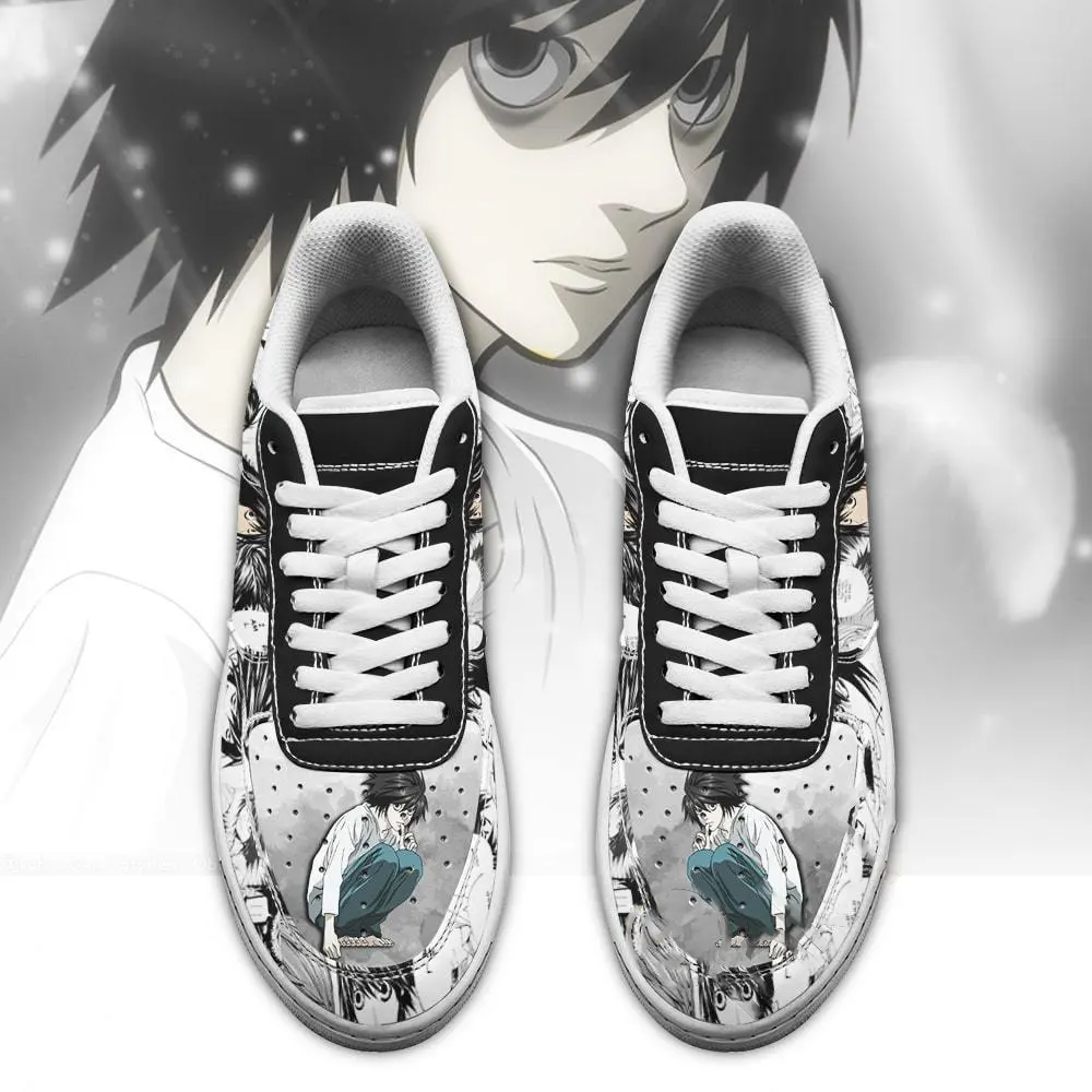 L Lawliet Death Note Anime Fan Gift Idea Amazon Nike Air Force Shoes