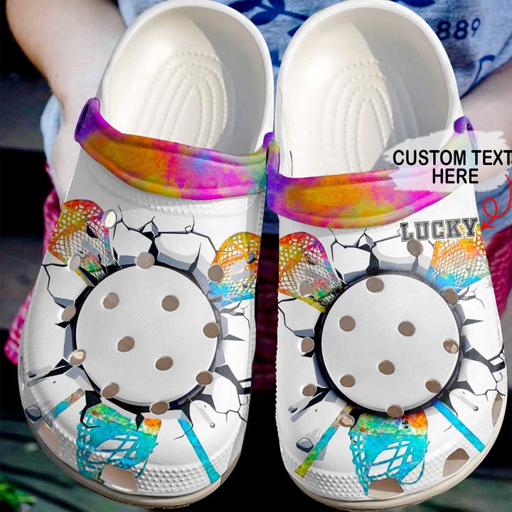 Lacrosse Personalized Crack Crocs Clog Shoes