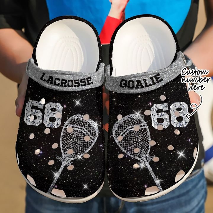 Lacrosse Personalized Goalie Diamond Crocs Clog Shoes
