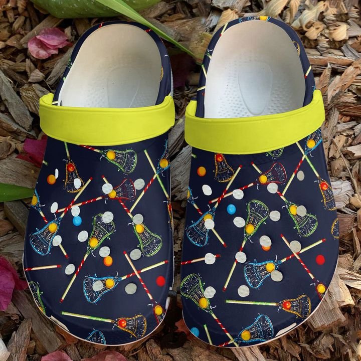 Lacrosse Stick Pattern Crocs Clog Shoes