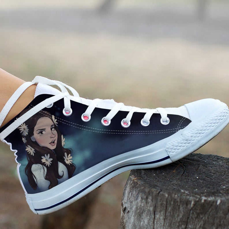 Lana Del Rey Singer Rapper Music High Top Shoes