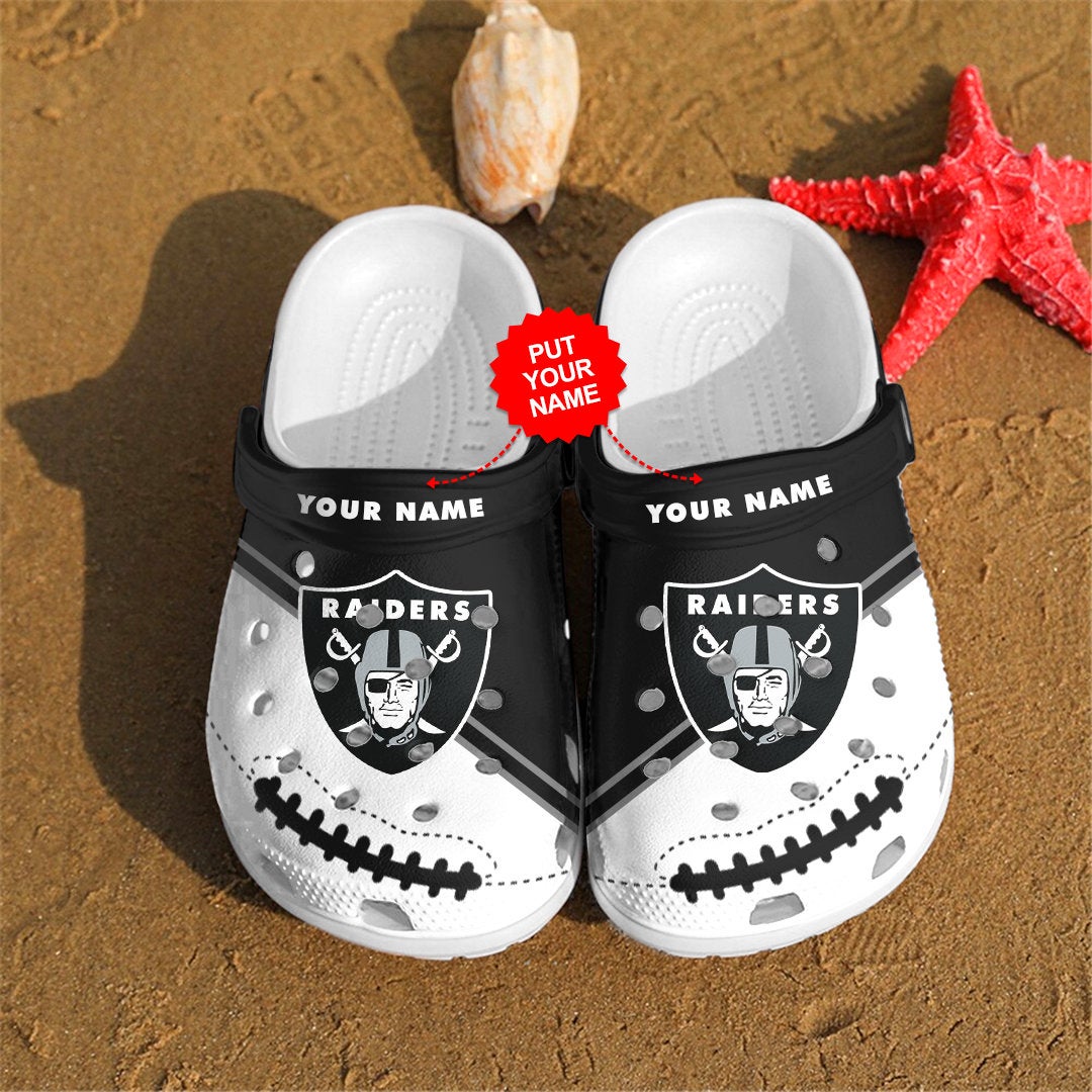 Las Vegas Raiders Personalized Custom For Nfl Fans Crocs Clog Shoes
