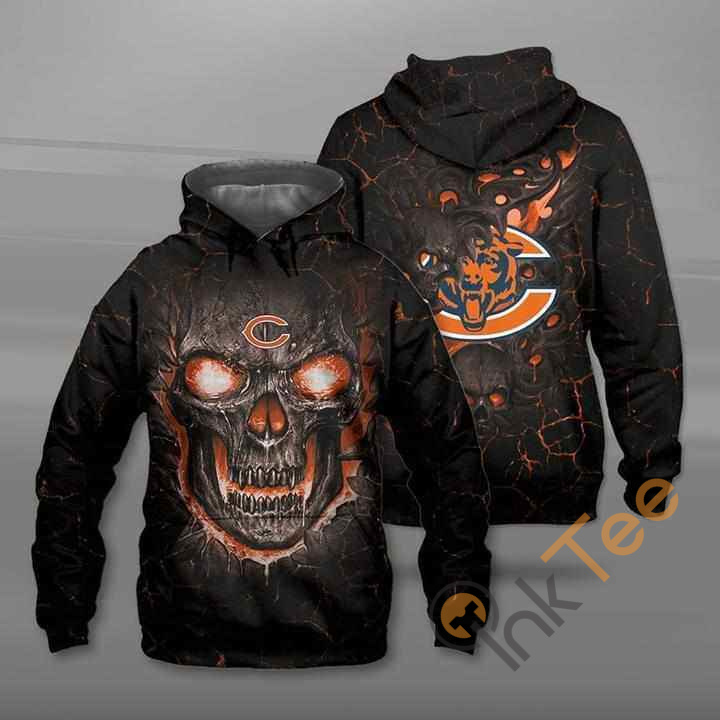Lava Skull Chicago Bears Hoodie 3d