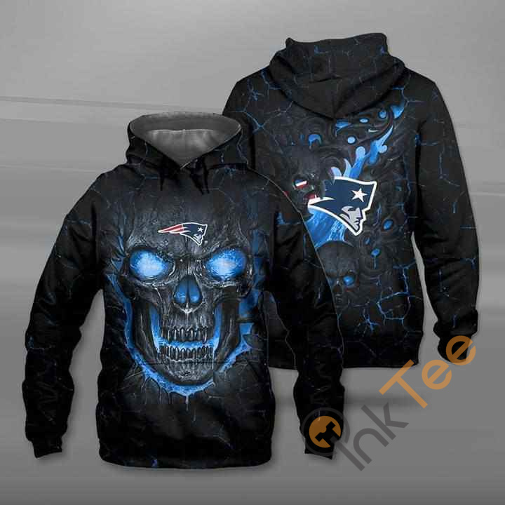 Lava Skull New England Patriots Hoodie 3d