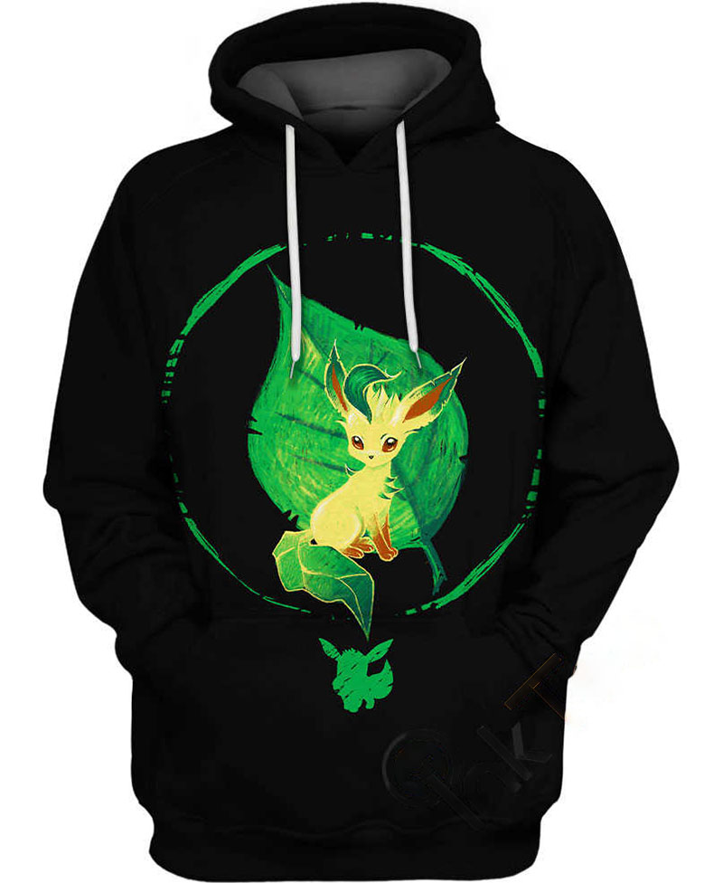 Leafeon And Smartness Pokemon Hoodie 3D